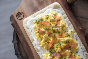 Scrambled Eggs and Smoked Salmon Breakfast Pizza